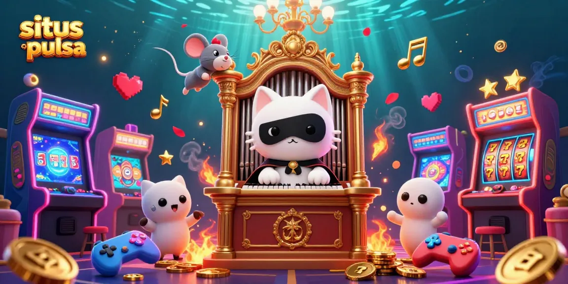 Experience exciting action on situs slot pulsa with a captivating 3D illustration of a casino scene.