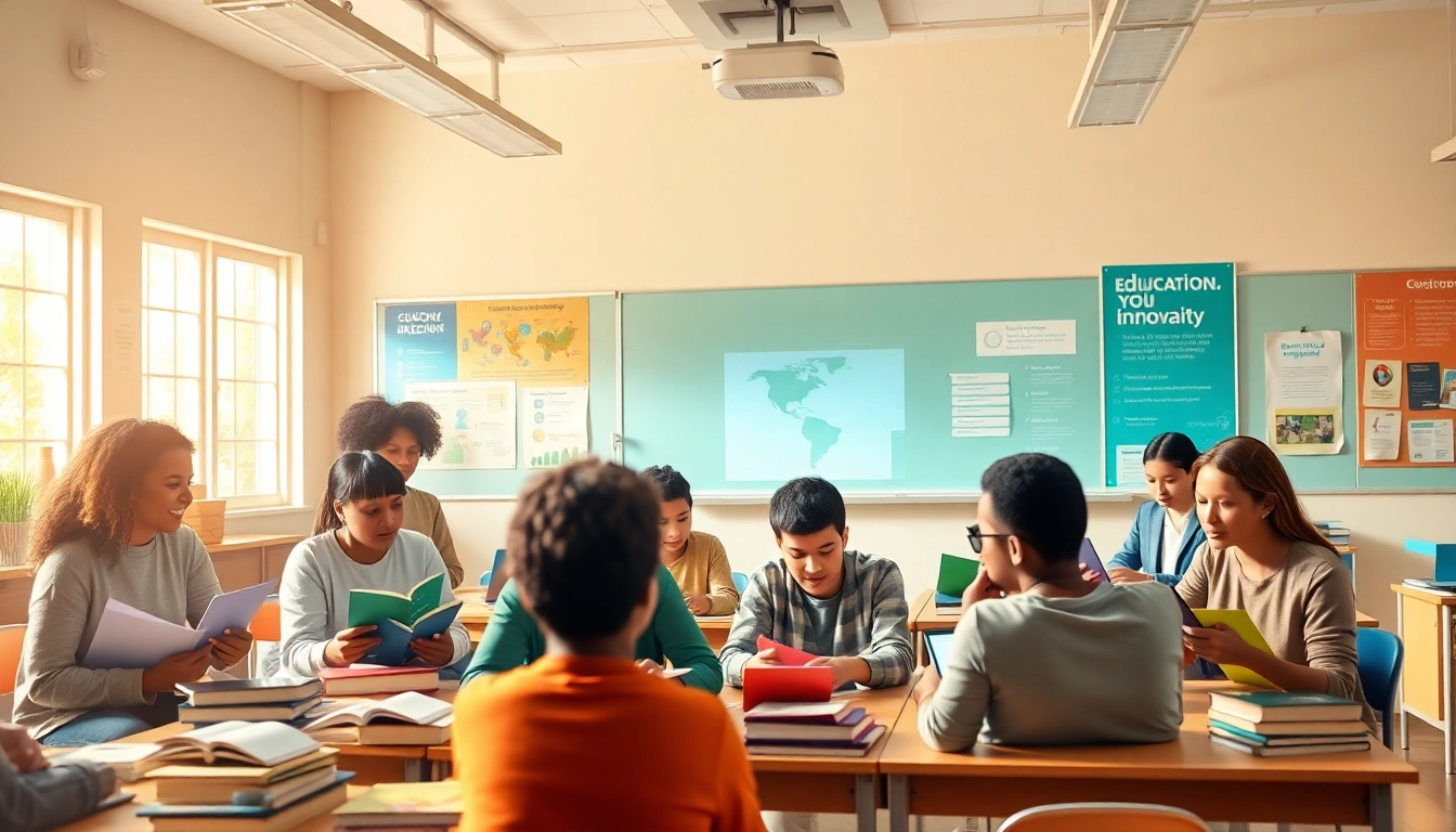 Engaging education scene illustrating diversity and innovation in learning environments