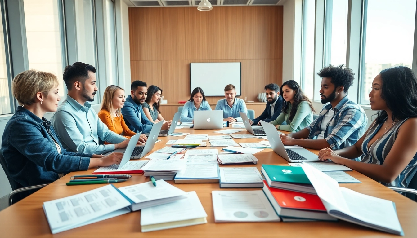 Cisco exam assistance with diverse individuals studying in a collaborative environment