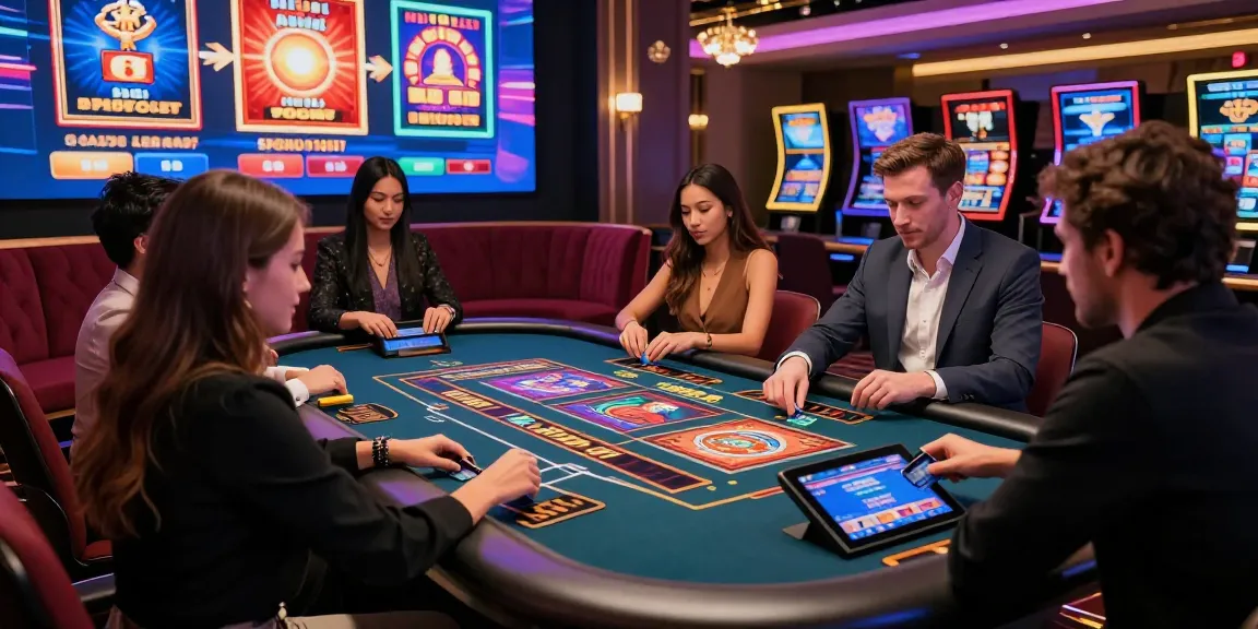 Players enjoying a lively online casino experience, featuring casinos that accept credit cards for deposits.