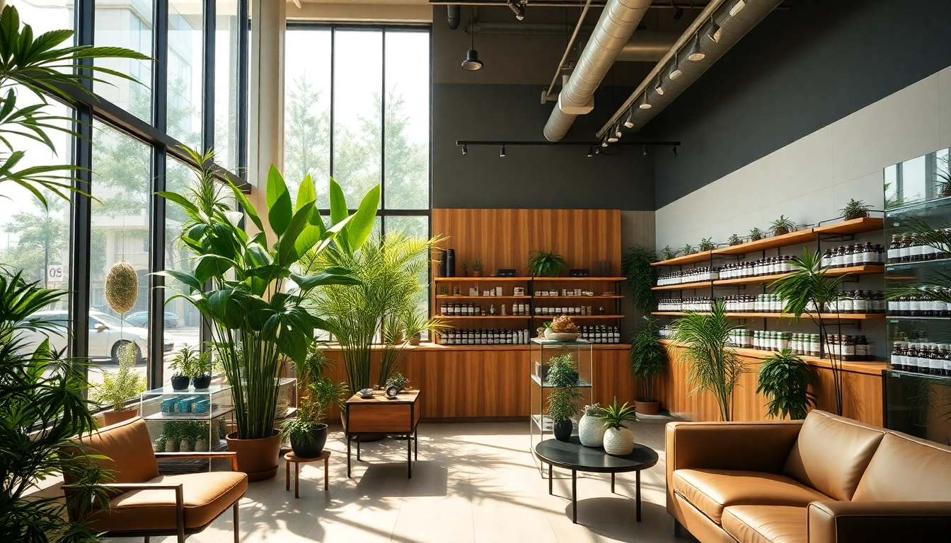 Club Cannabis Costa Brava, modern dispensary environment showcasing cannabis products and comfort for customers.