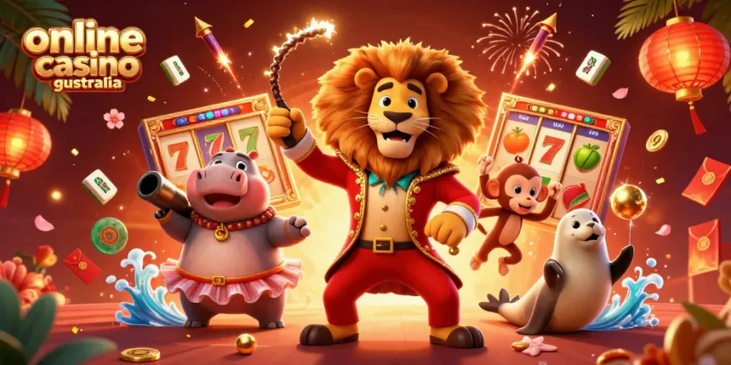 Experience thrilling online casino games Australia featuring vibrant characters and dynamic gaming elements.