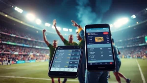 Engaging action scene depicting online sportsbooks India with vibrant sports celebrations.