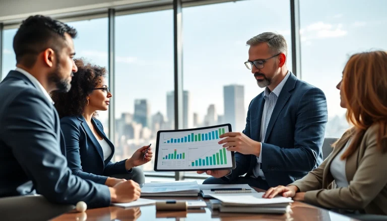 Engage in tax planning and wealth management with expert advisors in a modern office environment.