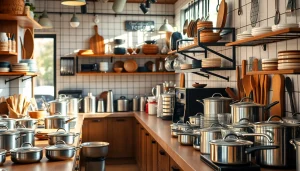 Discover quality kitchenware Auckland displayed attractively in a cozy kitchen.