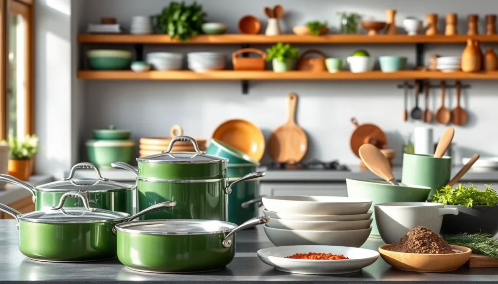 Explore premium kitchenware Auckland collection in a beautifully arranged kitchen setting.