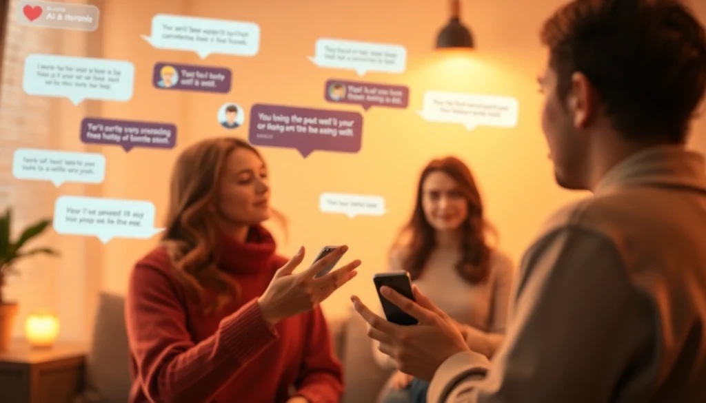 Interactive interface depicting engaging sex chat ai conversations with friendly avatars and vibrant colors.