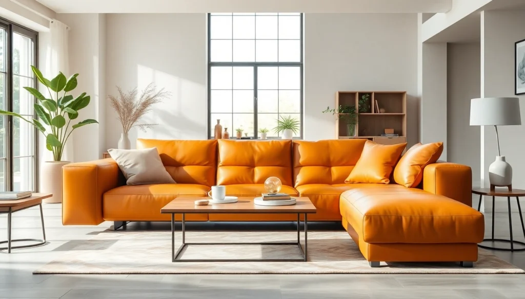 Skai leer bekleding op een stijlvolle bank in een modern interieur.