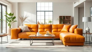 Skai leer bekleding op een stijlvolle bank in een modern interieur.