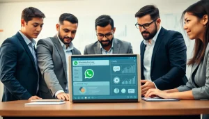 Boost engagement with WhatsApp Business CRM shown in a professional team setting