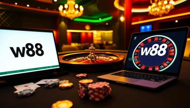 Betting at a luxurious casino table while using the w88 link for an exciting online gaming experience.