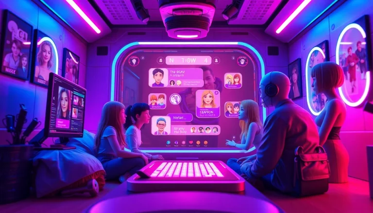 Engaging NSFW character AI scene showcasing vibrant interactions and customizable chats.