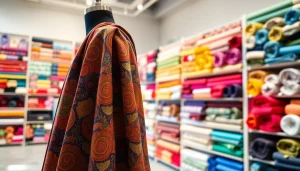 Punta di roma kopen: Elegante close-up van Punta di Roma stof in een modieuze showroom.