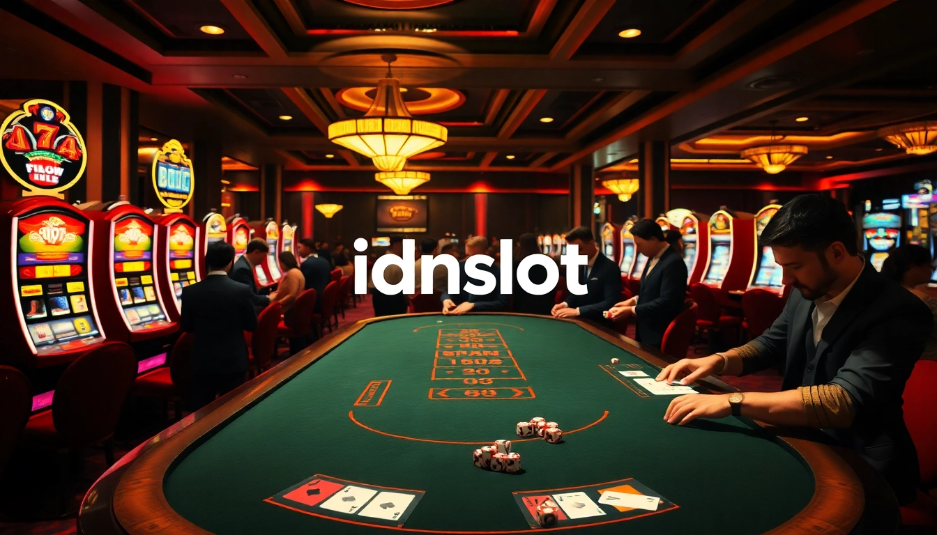 Players enjoying a thrilling game at the idnslot casino, showcasing excitement and winning potential.