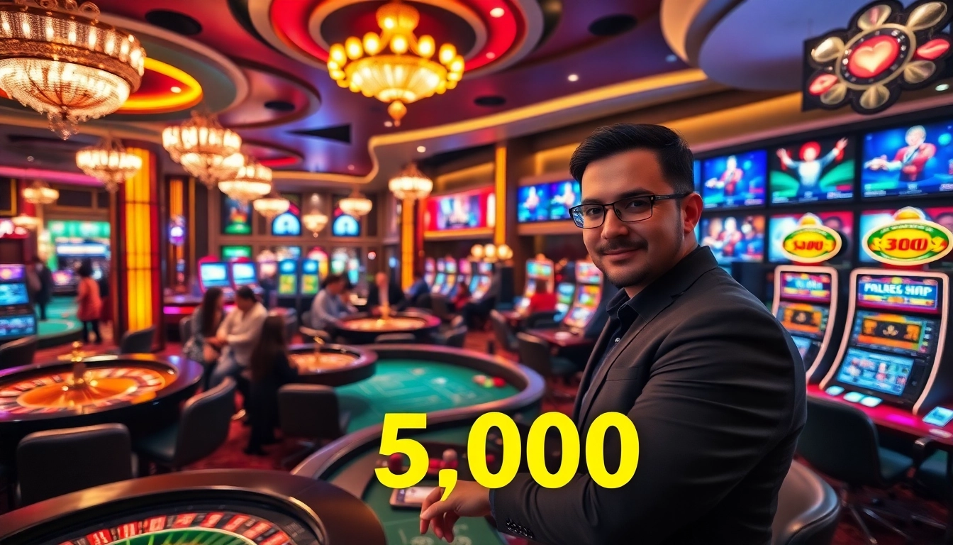 Pemain bersemangat terlibat dalam aksi bermain situs deposit 5k di meja kasino yang meriah.